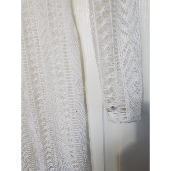 Hot Miami Styles HMS Sheer Mesh White Maxi Dress Swim Cover Up, Size Small - Picture 9 of 11